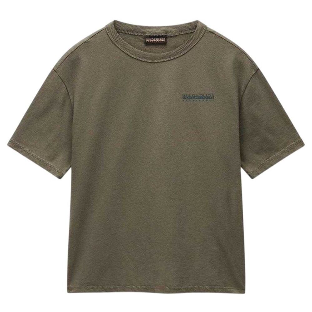 Napapijri Childrens/Kids Back Print Regular Short-Sleeved T-Shirt / Green Tea